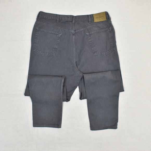 Calvin Klein Men's Skinny Jeans Zip Solid 100% Cotton Gray Size 40x32 Vintage - Picture 3 of 8